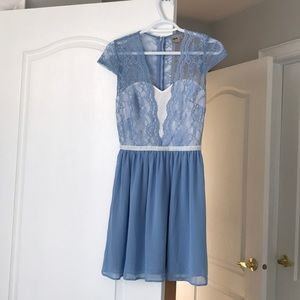 ASOS lace blue dress in size uk 6 / us 2